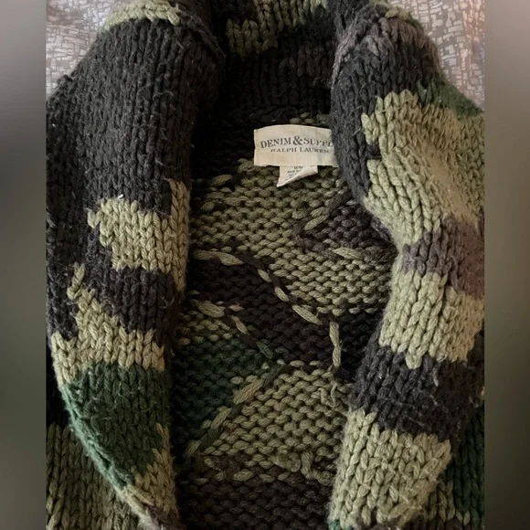 [Special] Ralph Lauren Denim & Supply Camo Shawl Cardigan Military Sweater. - Picture 12 of 14